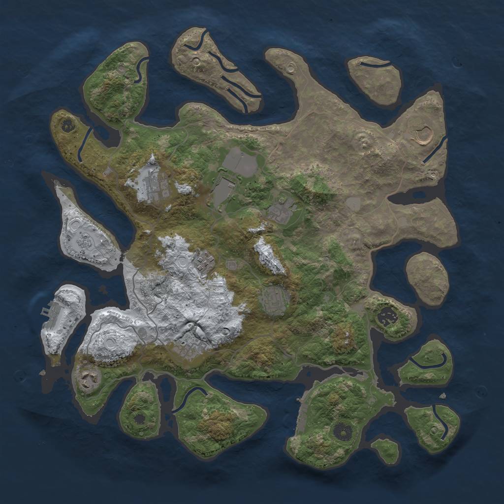 Rust Map: Procedural Map, Size: 4000, Seed: 46920, 17 Monuments