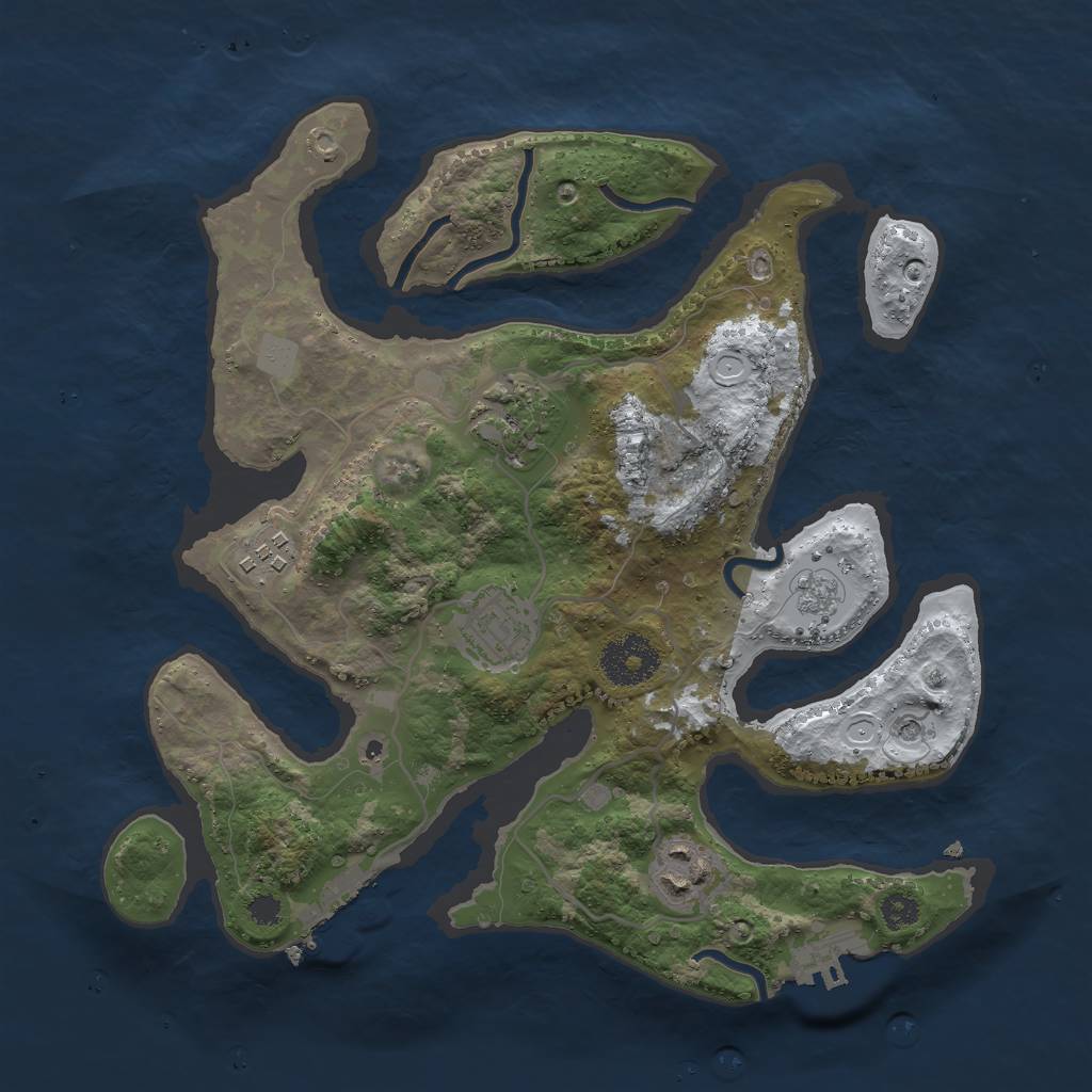 Rust Map: Procedural Map, Size: 3000, Seed: 639428, 13 Monuments