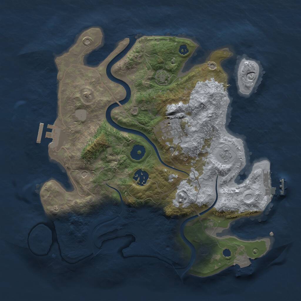 Rust Map: Procedural Map, Size: 3000, Seed: 639428, 8 Monuments