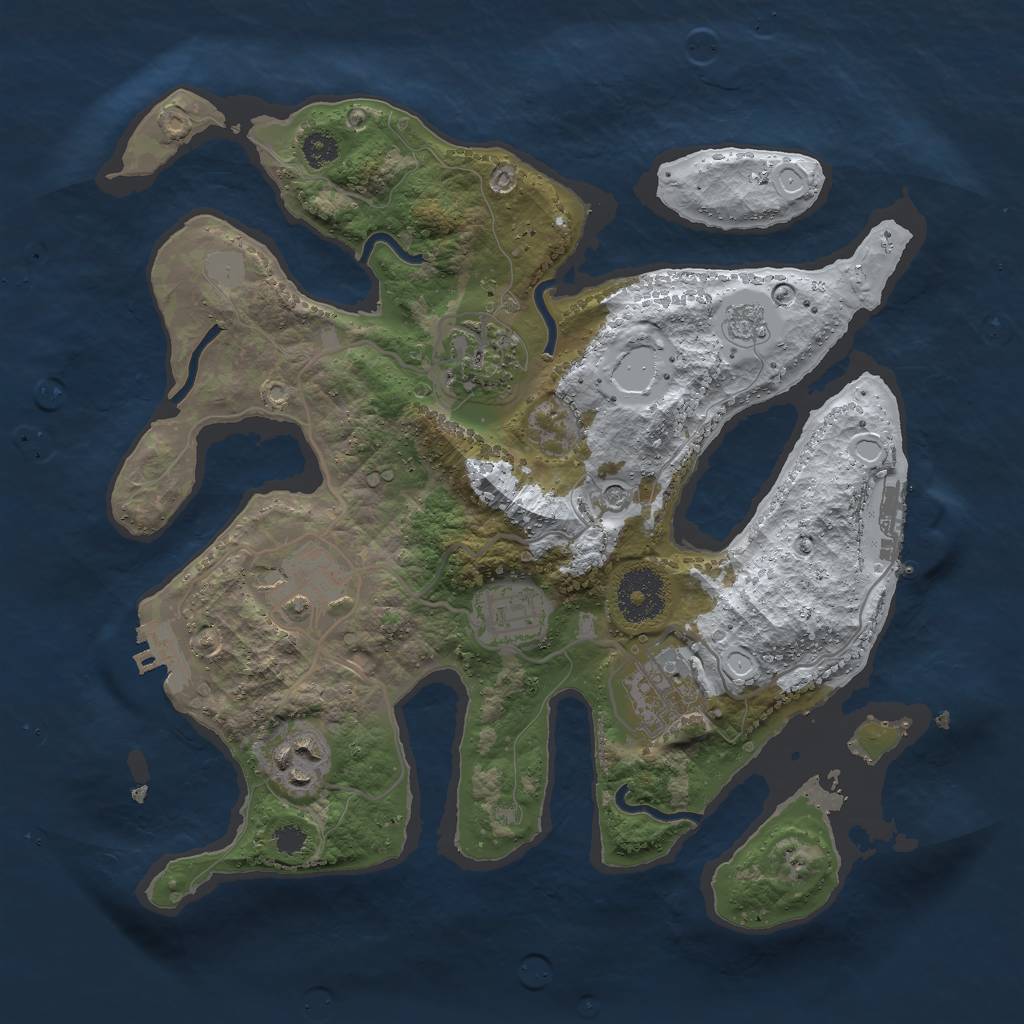 Rust Map: Procedural Map, Size: 3000, Seed: 905572, 14 Monuments