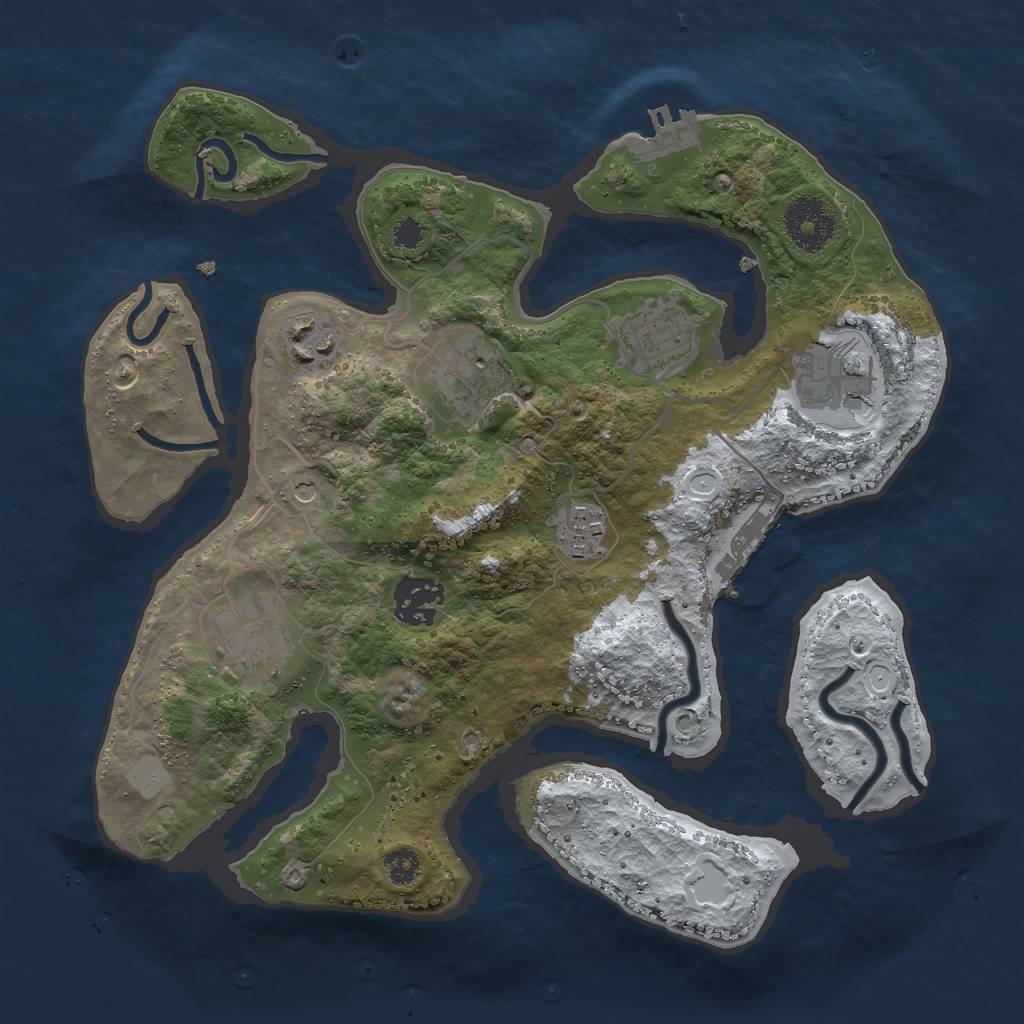 Rust Map: Procedural Map, Size: 3000, Seed: 444608565, 15 Monuments