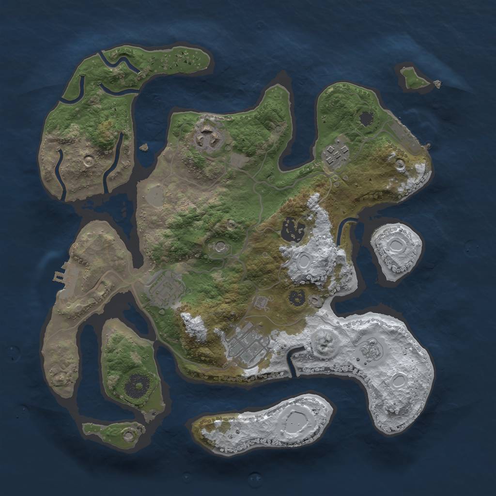 Rust Map: Procedural Map, Size: 3000, Seed: 349602, 14 Monuments