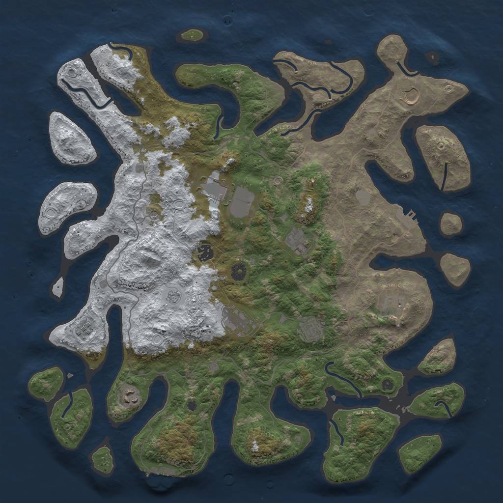 Rust Map: Procedural Map, Size: 4500, Seed: 200, 18 Monuments