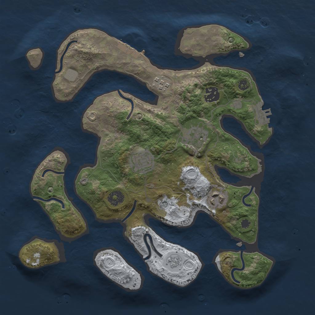 Rust Map: Procedural Map, Size: 3000, Seed: 712198, 14 Monuments