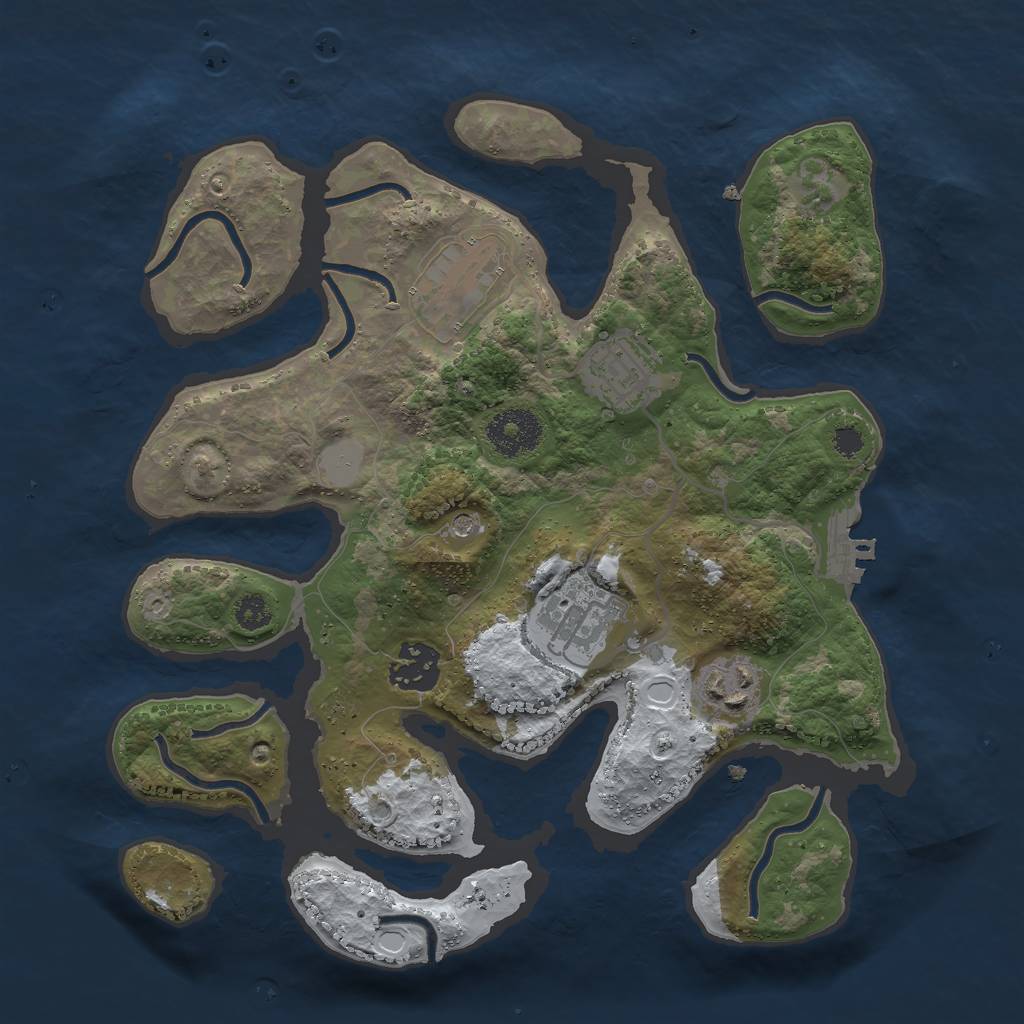 Rust Map: Procedural Map, Size: 3000, Seed: 479897, 12 Monuments