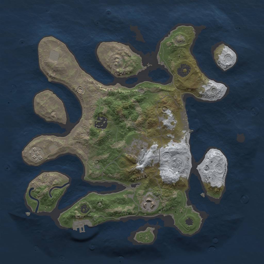 Rust Map: Procedural Map, Size: 3000, Seed: 246797, 12 Monuments