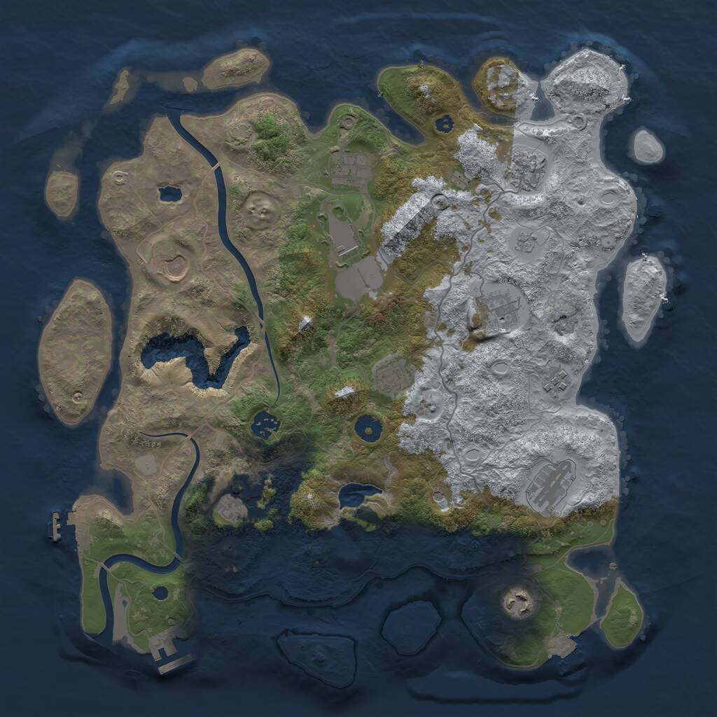 Rust Map: Procedural Map, Size: 4000, Seed: 82800124, 17 Monuments