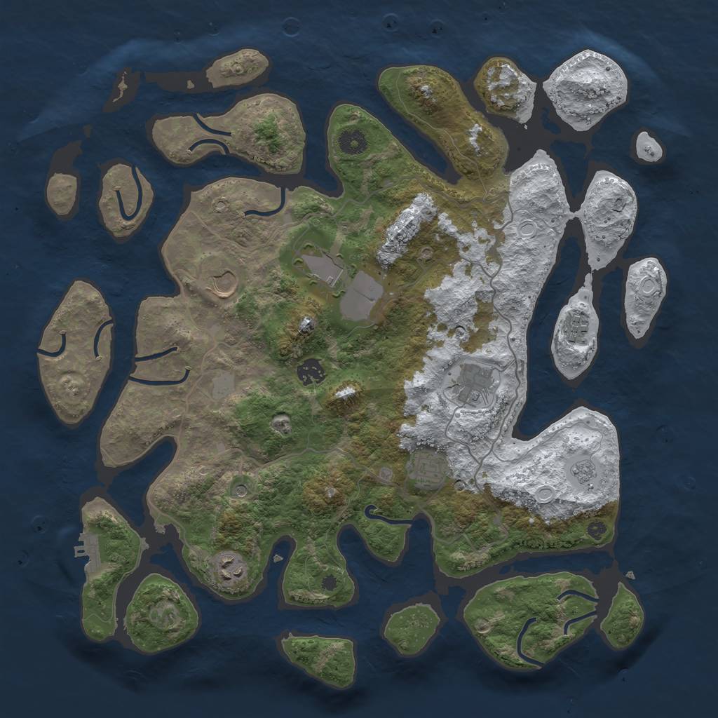 Rust Map: Procedural Map, Size: 4000, Seed: 82800124, 15 Monuments