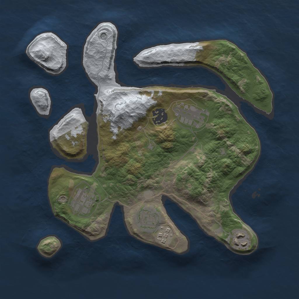 Rust Map: Barren, Size: 2800, Seed: 4600, 8 Monuments