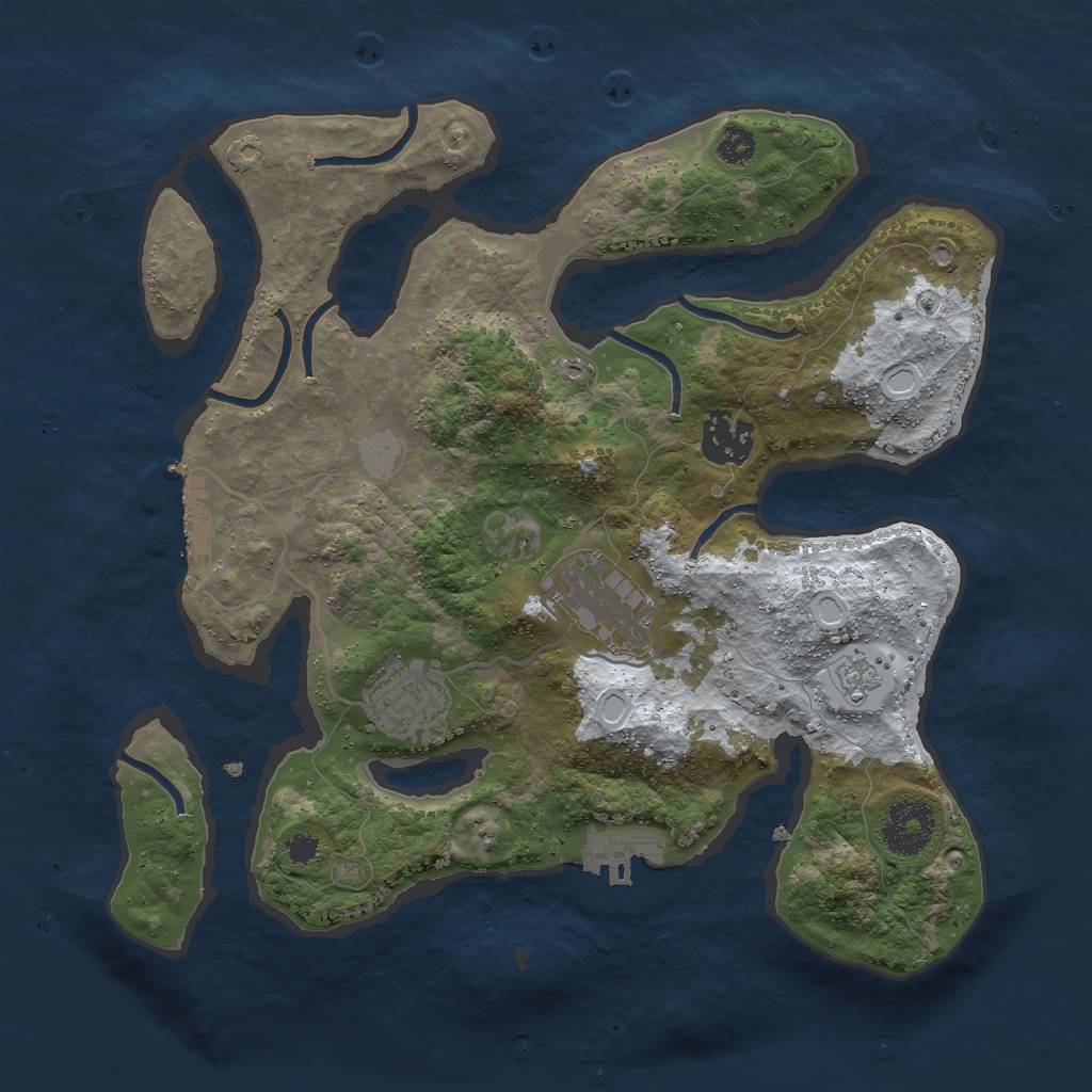 Rust Map: Procedural Map, Size: 3000, Seed: 22442, 11 Monuments