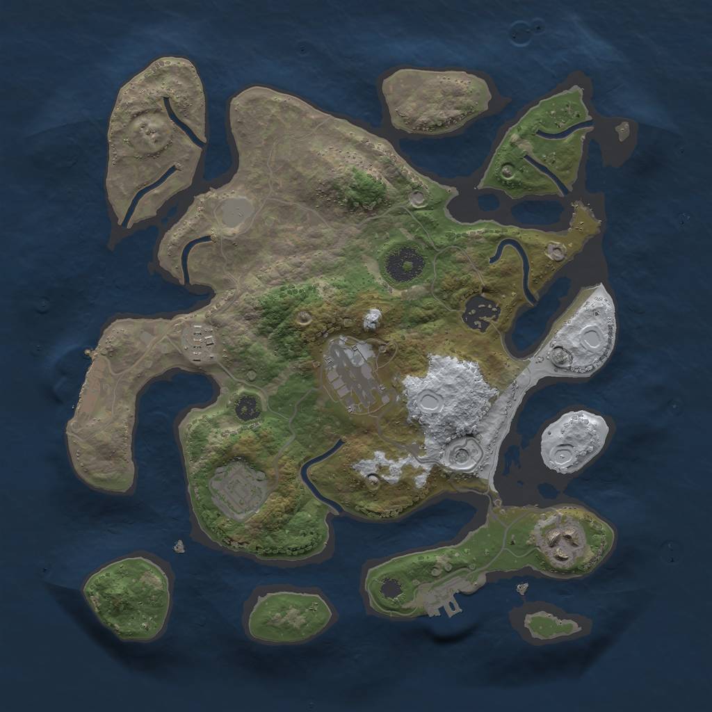 Rust Map: Procedural Map, Size: 3000, Seed: 929818, 13 Monuments