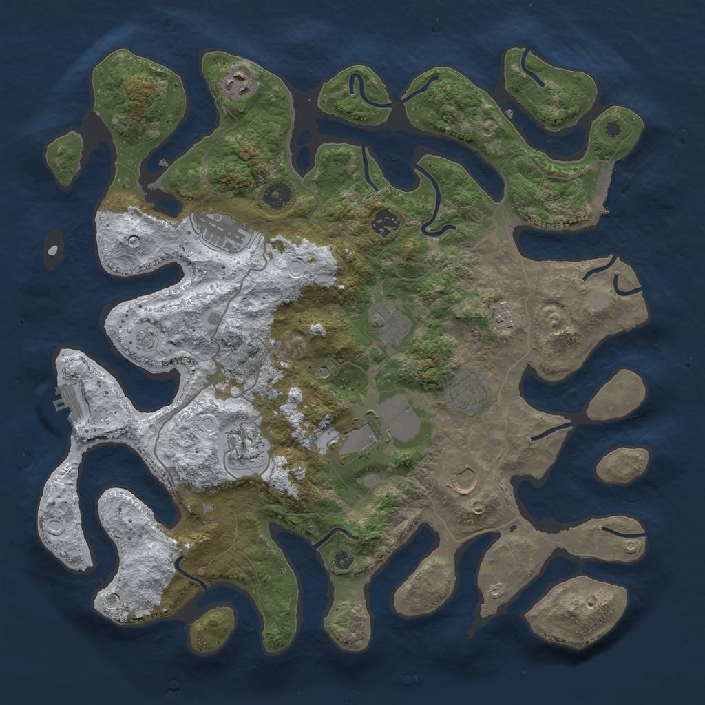 Rust Map: Procedural Map, Size: 4000, Seed: 30269, 18 Monuments