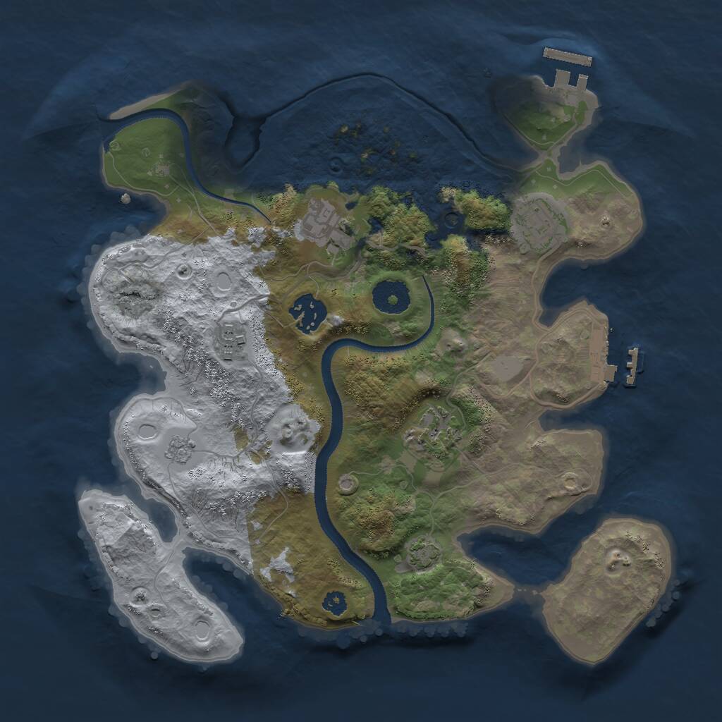 Rust Map: Procedural Map, Size: 3000, Seed: 927301, 11 Monuments