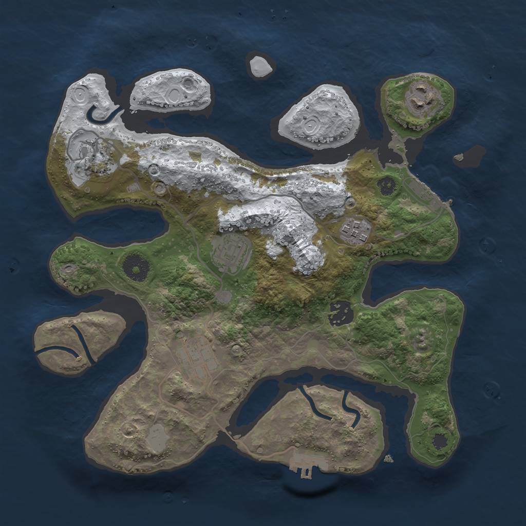 Rust Map: Procedural Map, Size: 3000, Seed: 501311, 13 Monuments