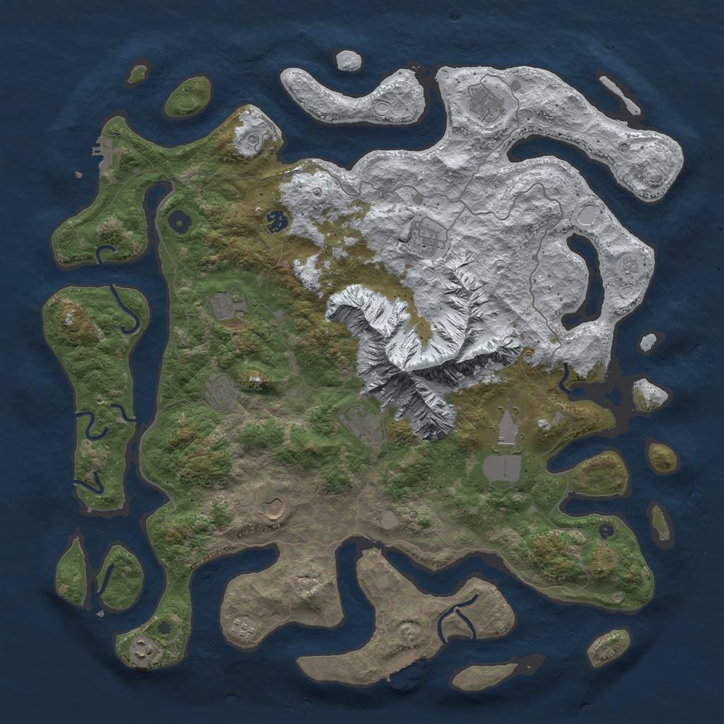 Rust Map: Procedural Map, Size: 5000, Seed: 117591018, 19 Monuments