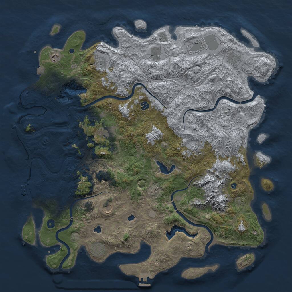Rust Map: Procedural Map, Size: 5000, Seed: 117591018, 17 Monuments
