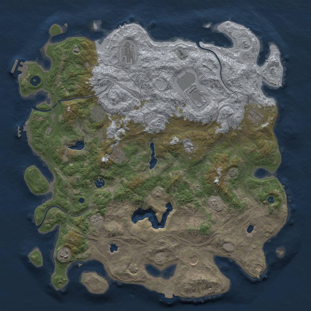 Rust Map: Procedural Map, Size: 4550, Seed: 1911473973, 16 Monuments