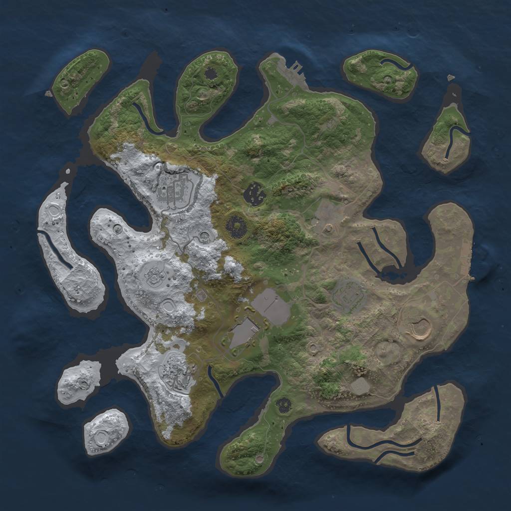 Rust Map: Procedural Map, Size: 3500, Seed: 1580212247, 16 Monuments