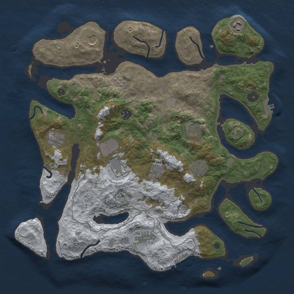 Rust Map: Procedural Map, Size: 4100, Seed: 1798331354, 19 Monuments