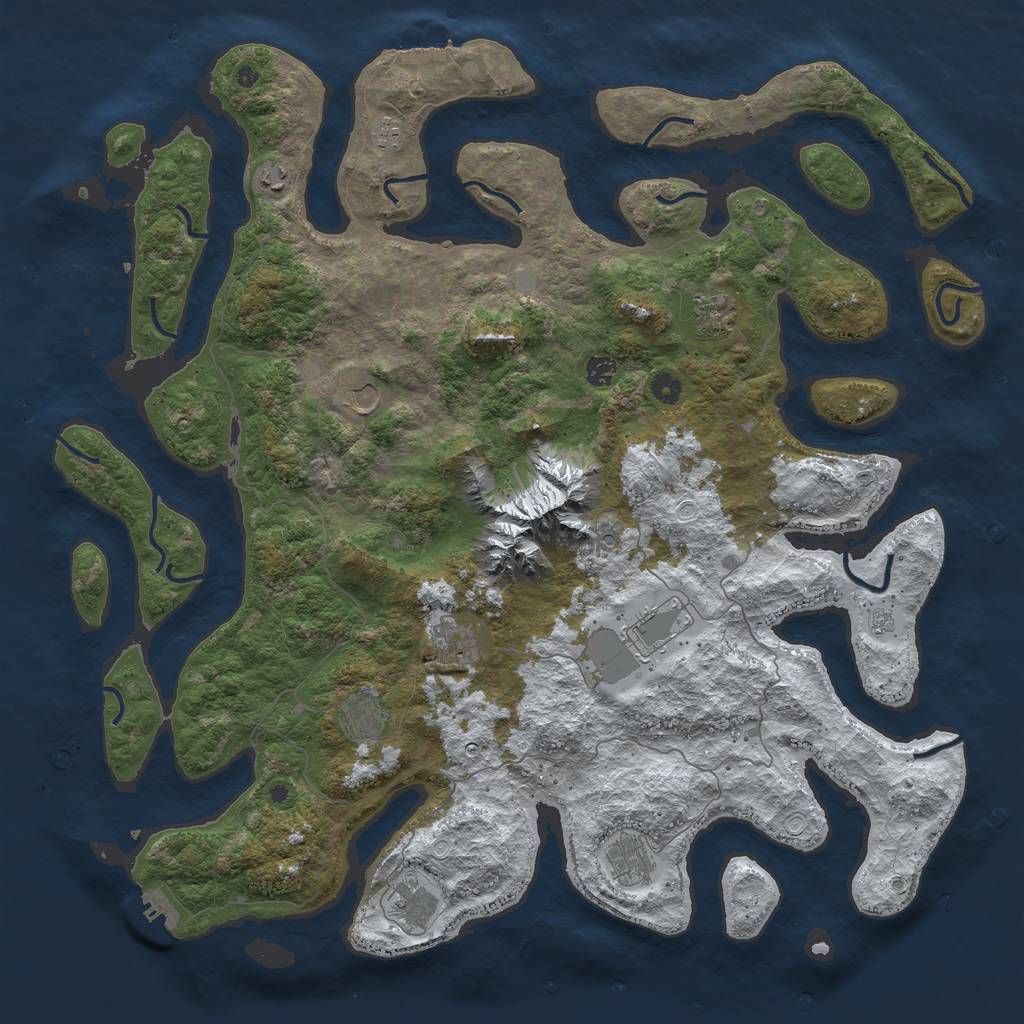 Rust Map: Procedural Map, Size: 5000, Seed: 78213, 19 Monuments