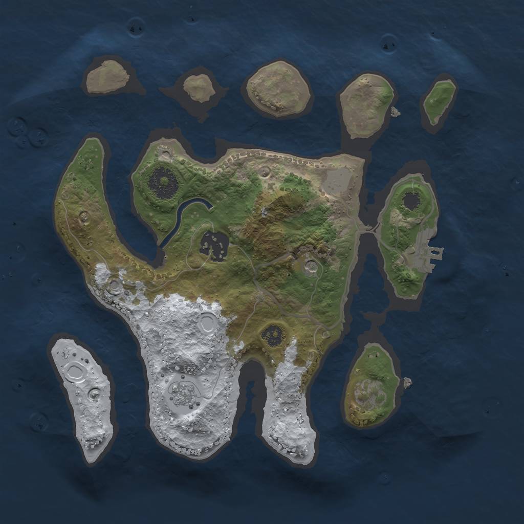 Rust Map: Procedural Map, Size: 2589, Seed: 3, 9 Monuments