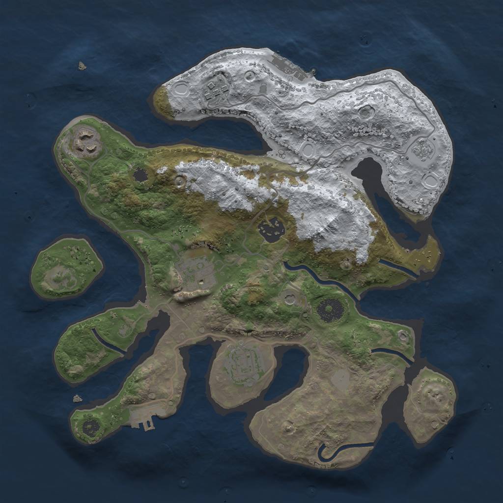 Rust Map: Procedural Map, Size: 3000, Seed: 130264, 14 Monuments