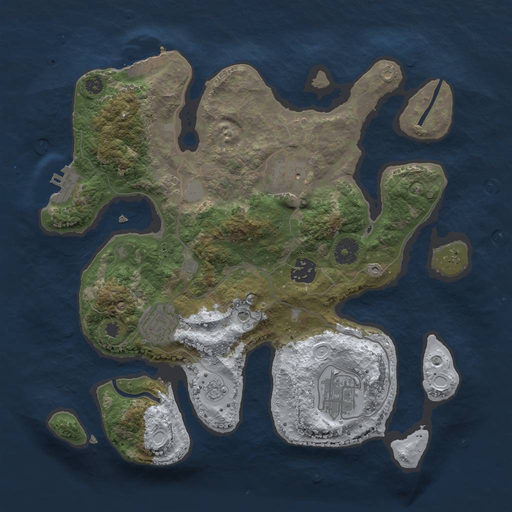 Rust Map: Procedural Map, Size: 3000, Seed: 15527, 13 Monuments