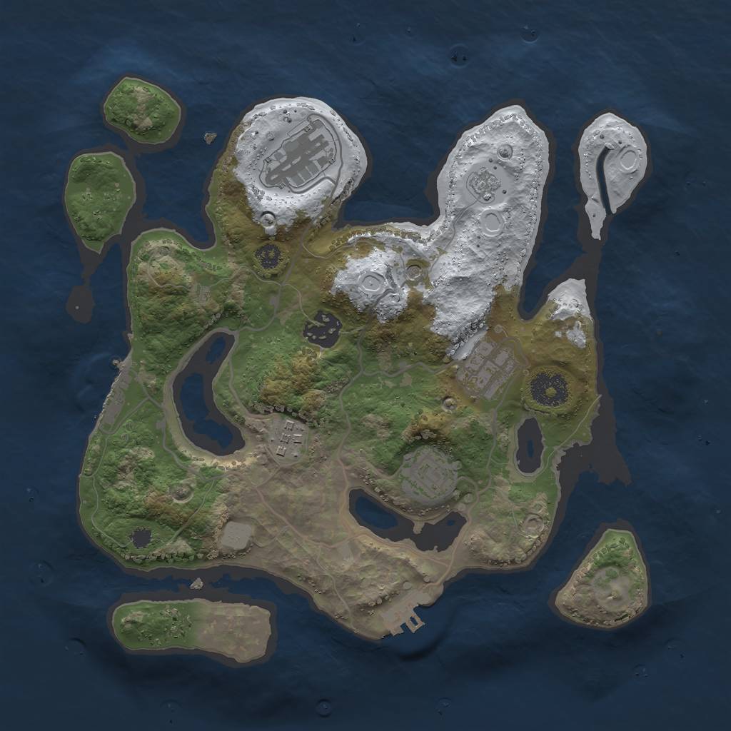 Rust Map: Procedural Map, Size: 3000, Seed: 969759, 14 Monuments