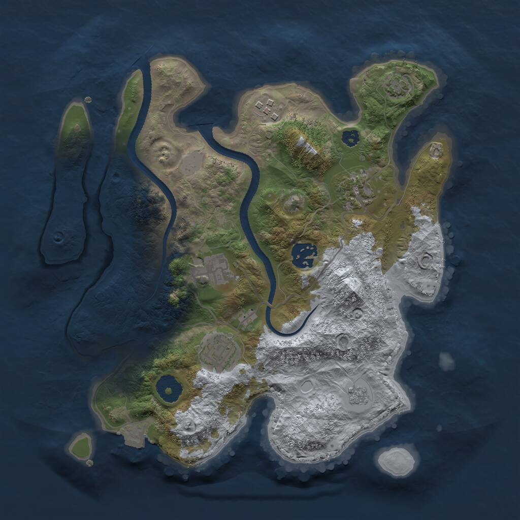 Rust Map: Procedural Map, Size: 3000, Seed: 983123, 8 Monuments