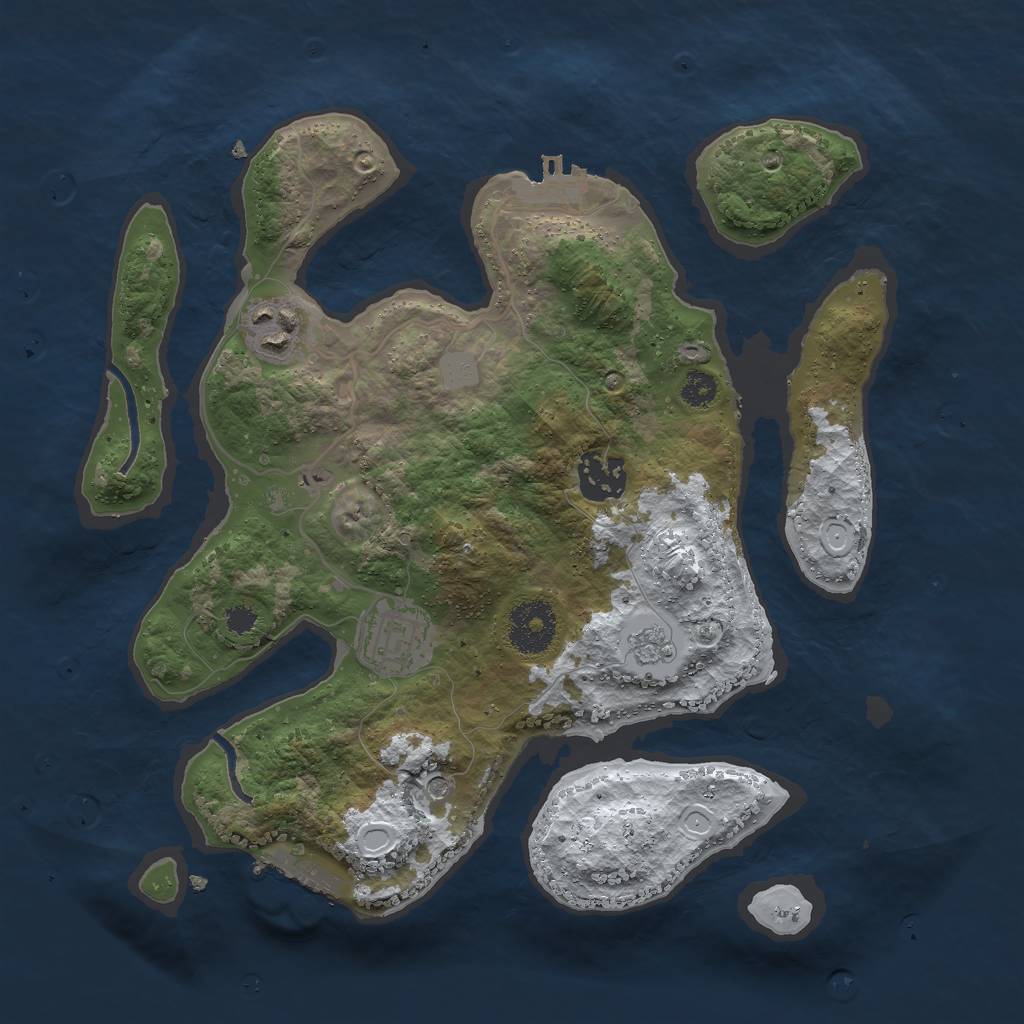 Rust Map: Procedural Map, Size: 3000, Seed: 983123, 12 Monuments