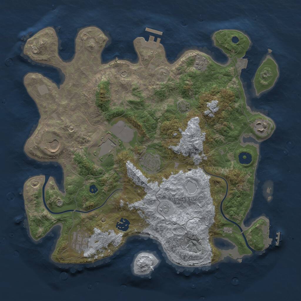 Rust Map: Procedural Map, Size: 3500, Seed: 120222, 13 Monuments