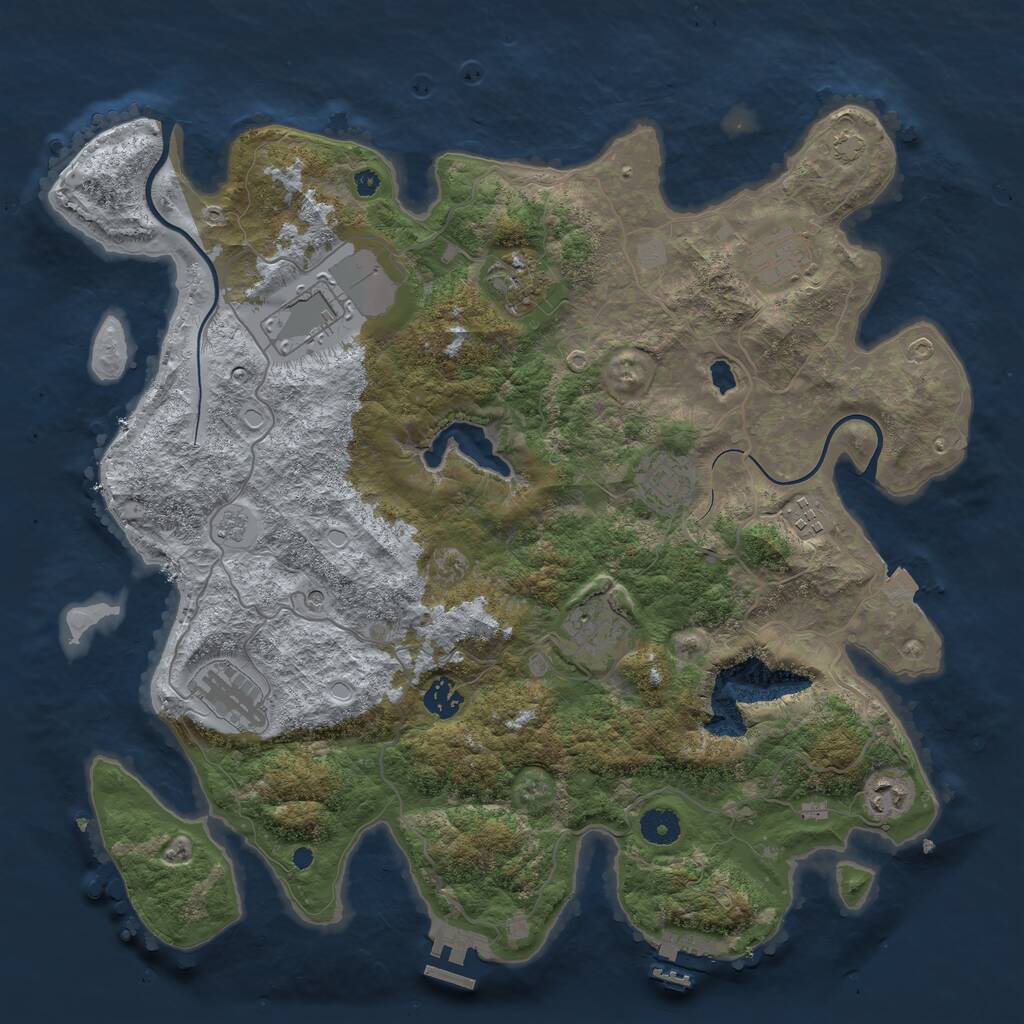 Rust Map: Procedural Map, Size: 4000, Seed: 113472024, 15 Monuments