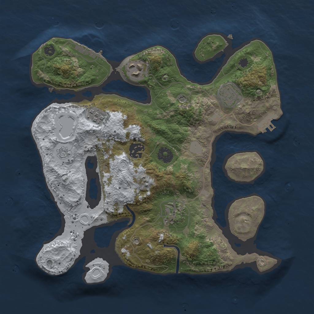 Rust Map: Procedural Map, Size: 3000, Seed: 390557, 14 Monuments