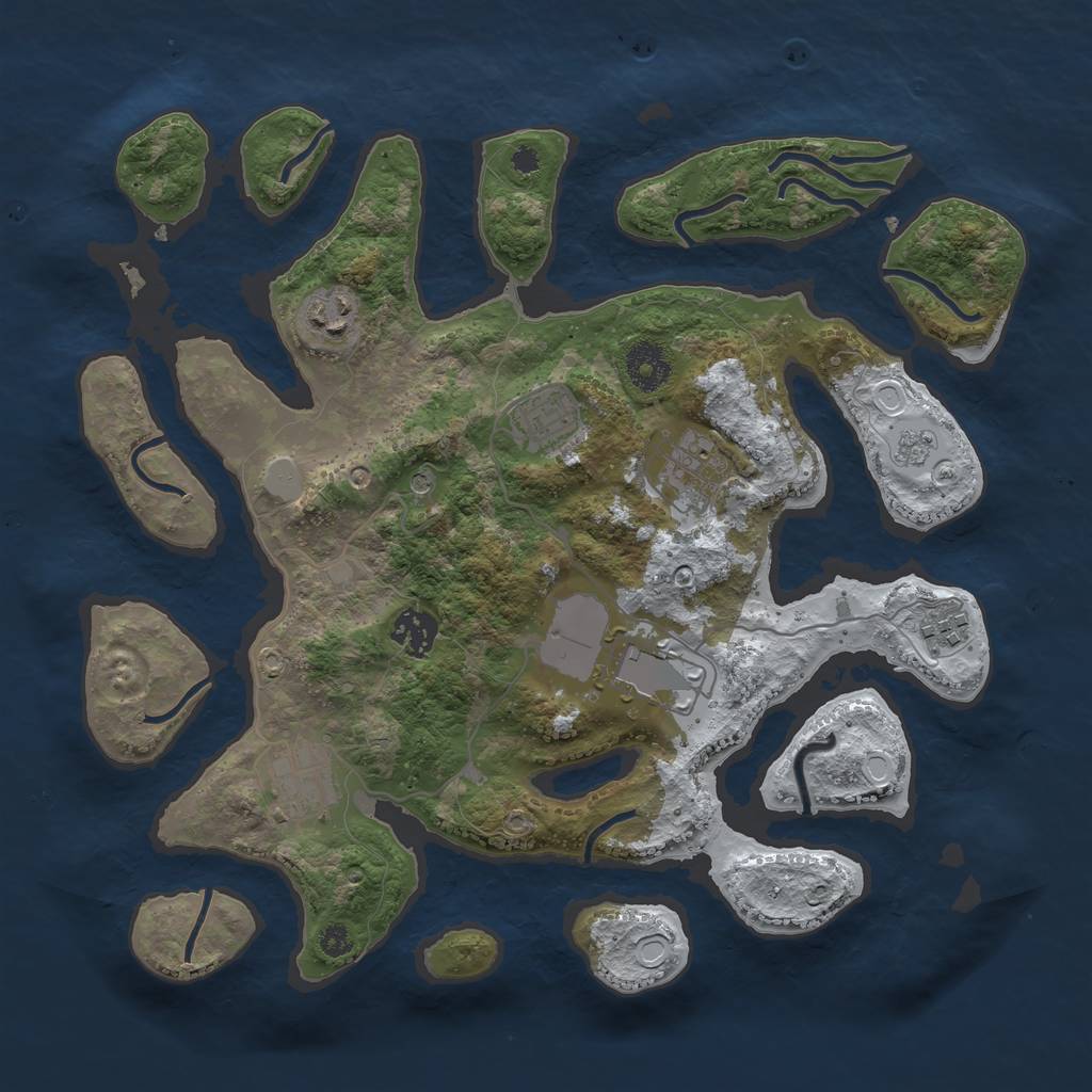 Rust Map: Procedural Map, Size: 3500, Seed: 26172542, 14 Monuments