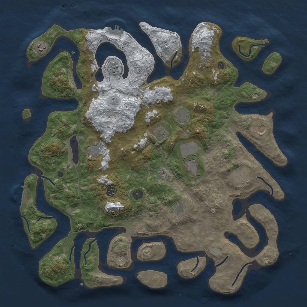 Rust Map: Procedural Map, Size: 4500, Seed: 3778038, 20 Monuments