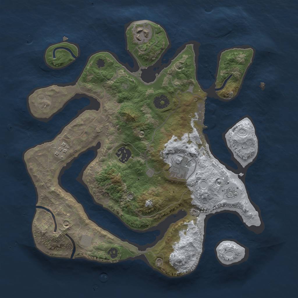 Rust Map: Procedural Map, Size: 3000, Seed: 895808, 11 Monuments