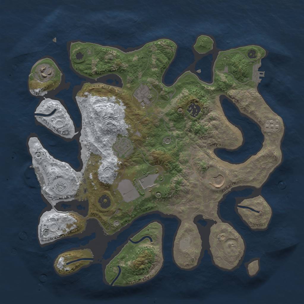 Rust Map: Procedural Map, Size: 3500, Seed: 1769371013, 16 Monuments