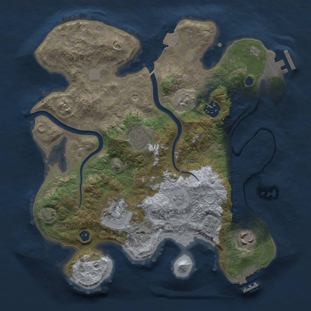 Rust Map: Procedural Map, Size: 3000, Seed: 1484563770, 11 Monuments