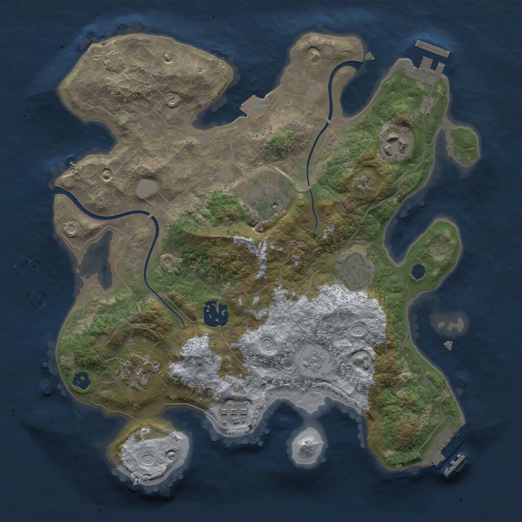 Rust Map: Procedural Map, Size: 3000, Seed: 1484563770, 11 Monuments