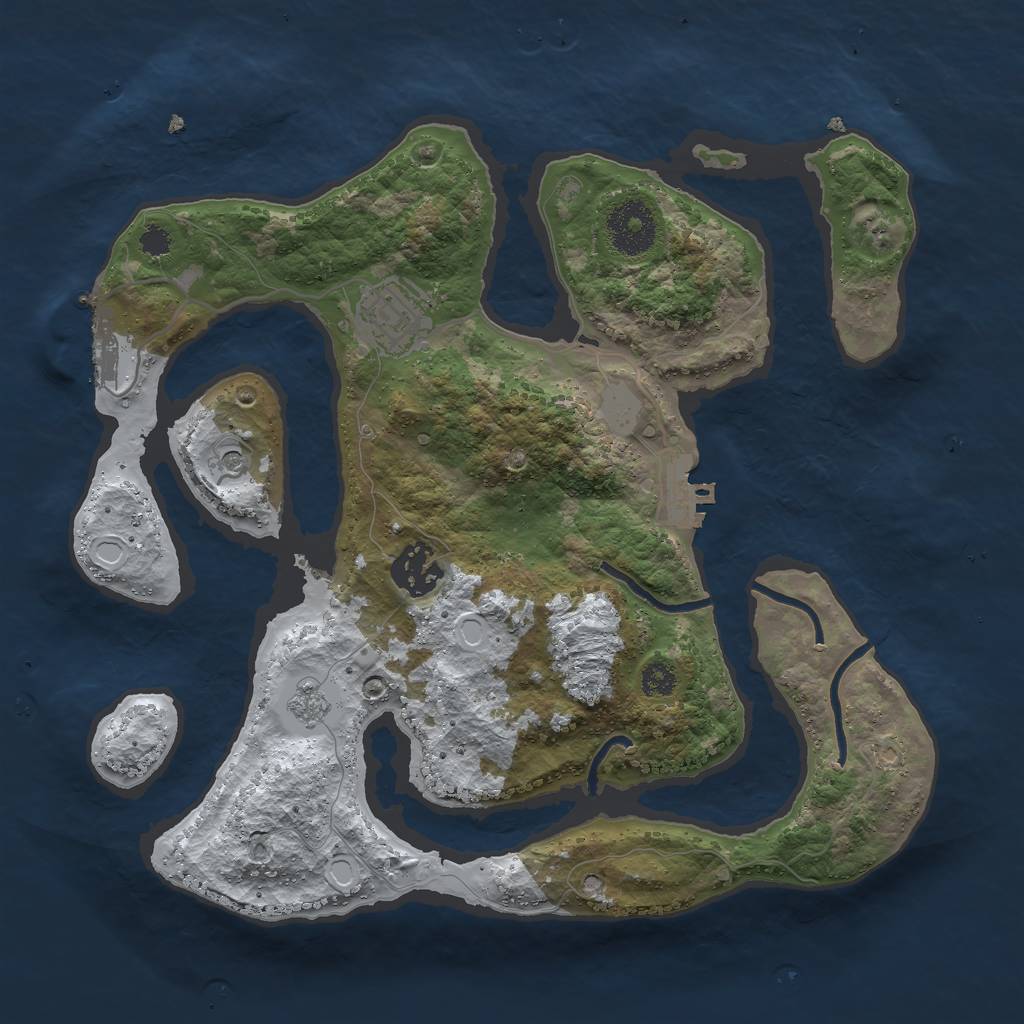 Rust Map: Procedural Map, Size: 3000, Seed: 977466, 11 Monuments