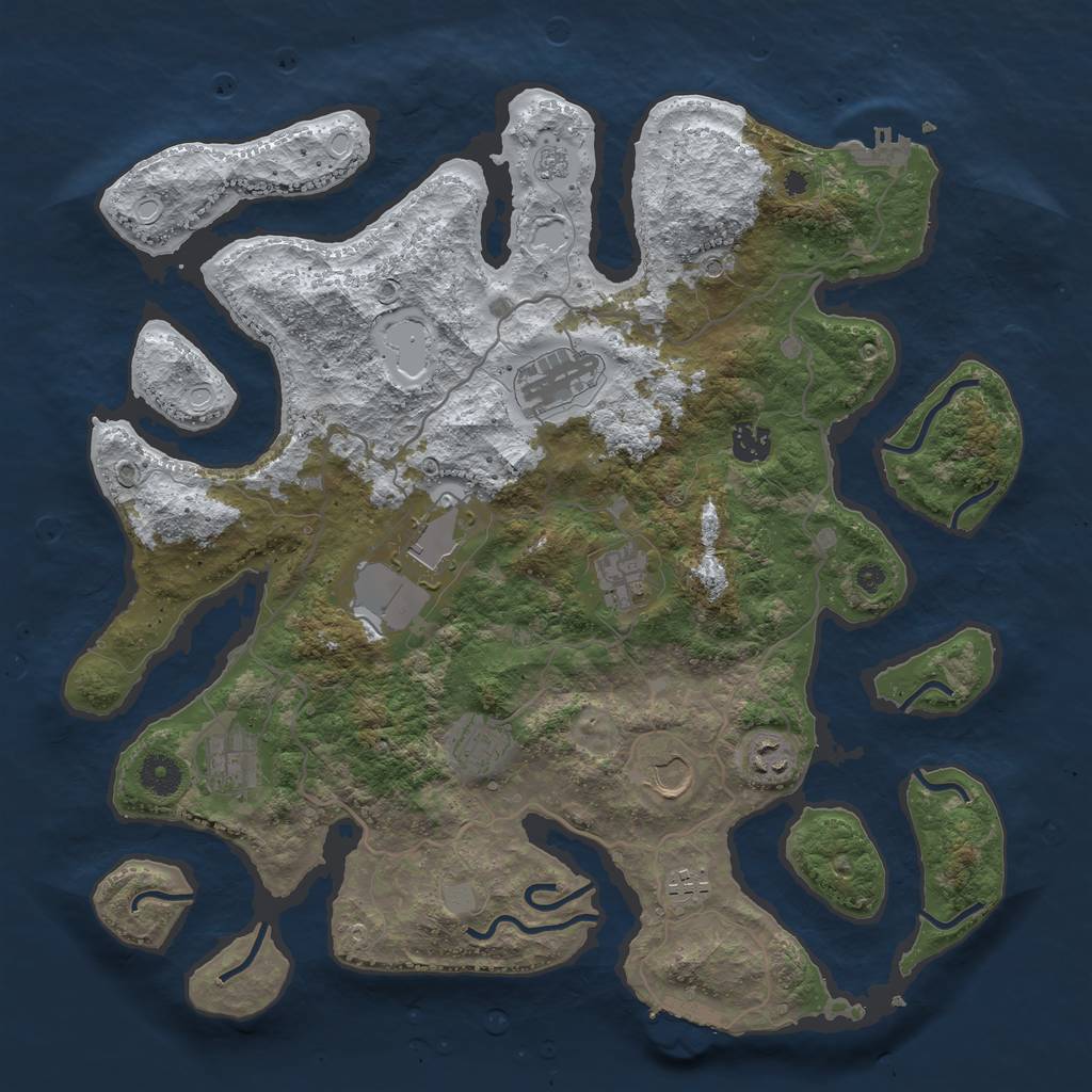 Rust Map: Procedural Map, Size: 4000, Seed: 414, 18 Monuments