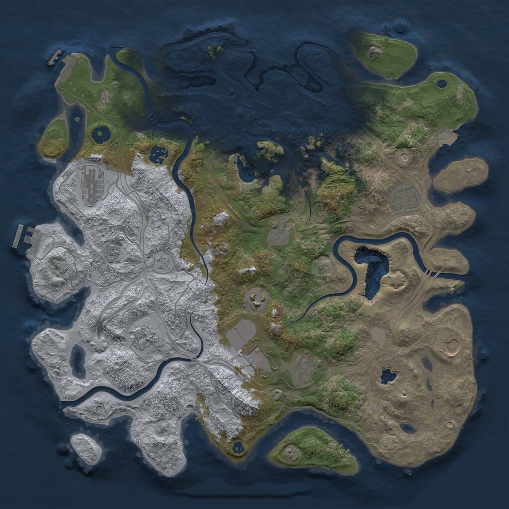 Rust Map: Procedural Map, Size: 4250, Seed: 304365789, 16 Monuments