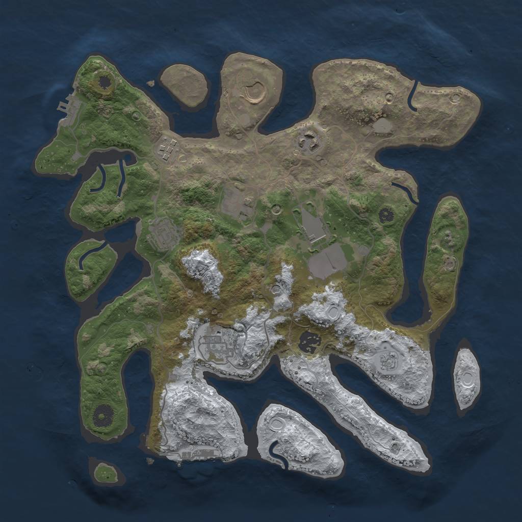 Rust Map: Procedural Map, Size: 3550, Seed: 90392, 17 Monuments