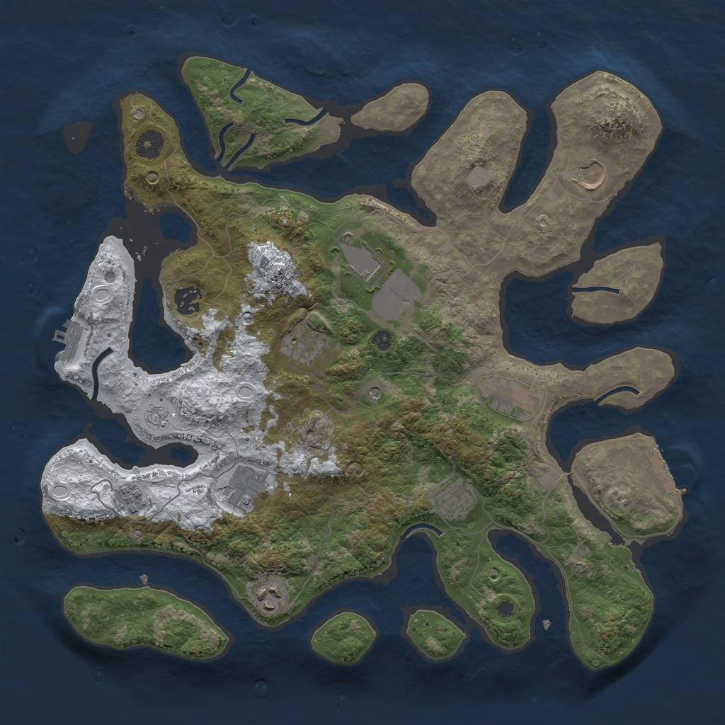 Rust Map: Procedural Map, Size: 3850, Seed: 11143568, 18 Monuments