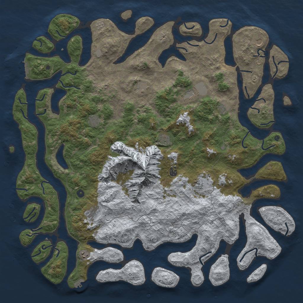 Rust Map: Procedural Map, Size: 6000, Seed: 25891652, 20 Monuments