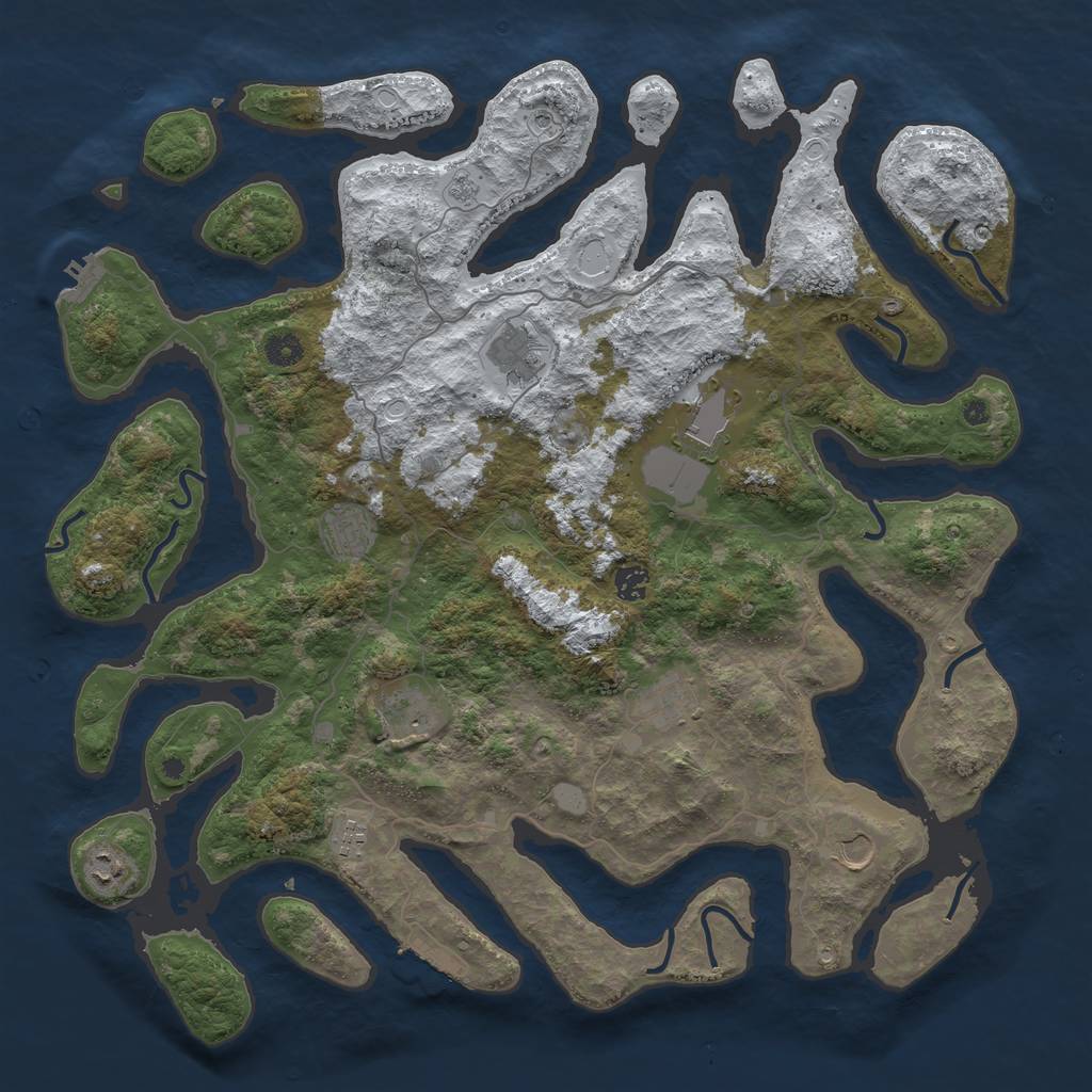 Rust Map: Procedural Map, Size: 4500, Seed: 265553389, 18 Monuments