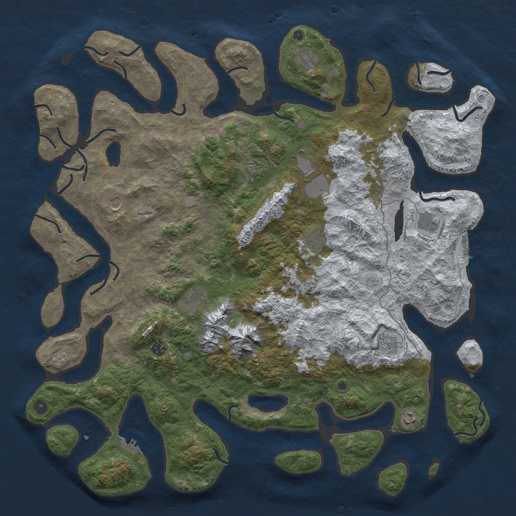 Rust Map: Procedural Map, Size: 5500, Seed: 19951031, 20 Monuments