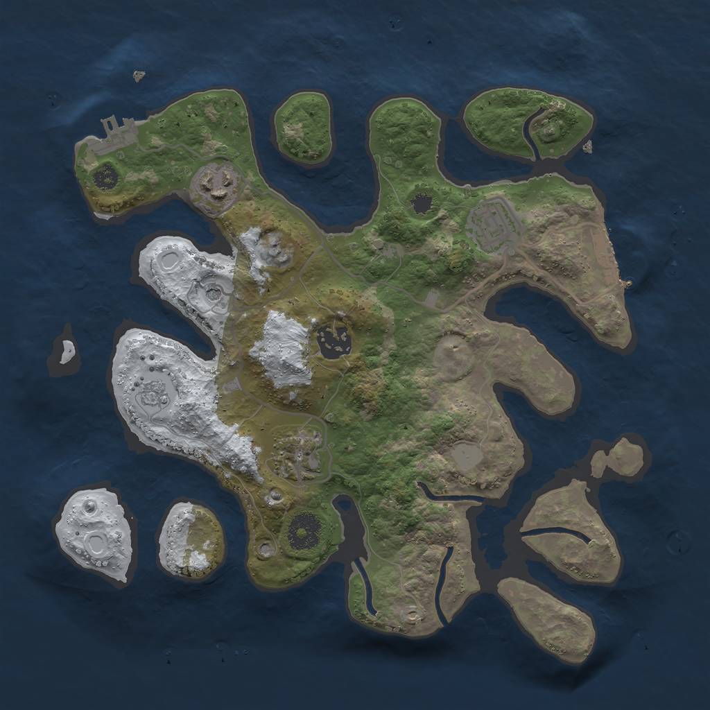 Rust Map: Procedural Map, Size: 3000, Seed: 67755415, 13 Monuments