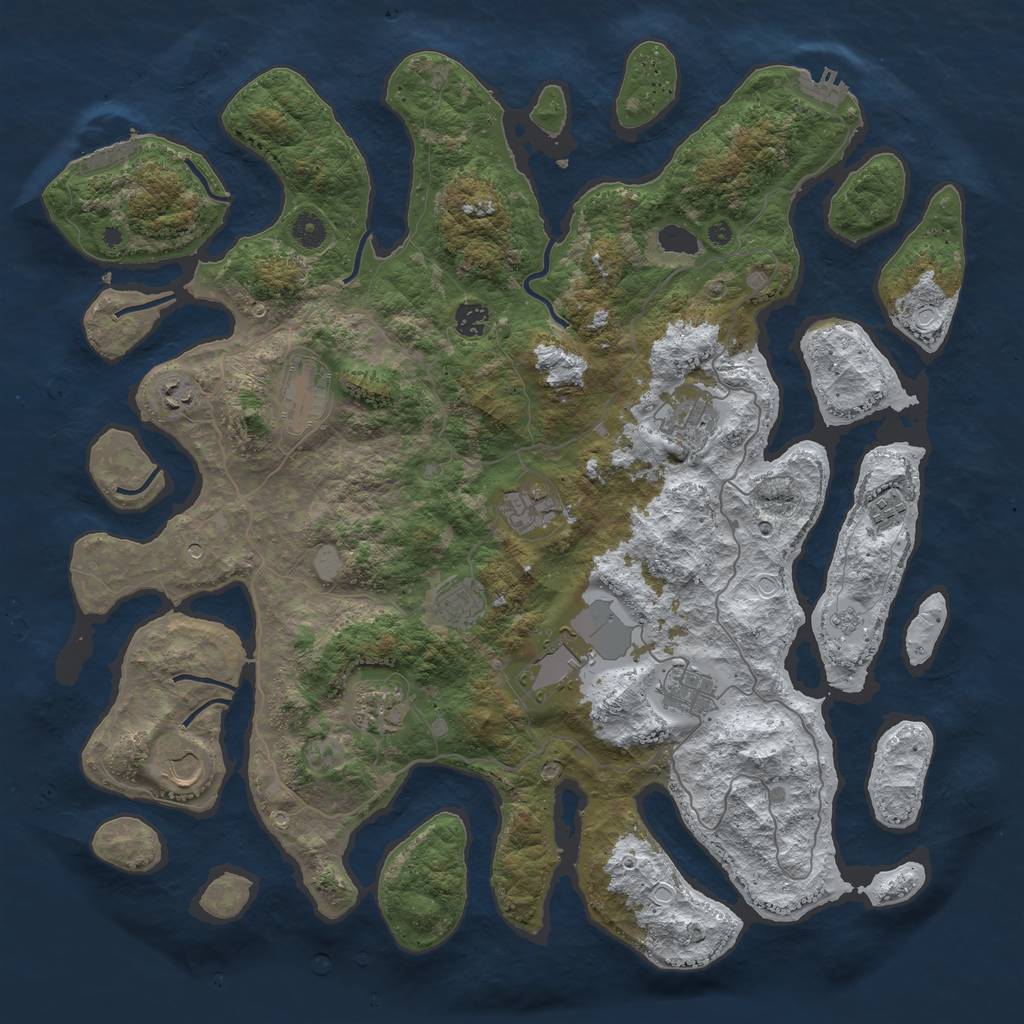 Rust Map: Procedural Map, Size: 4500, Seed: 6164207, 20 Monuments