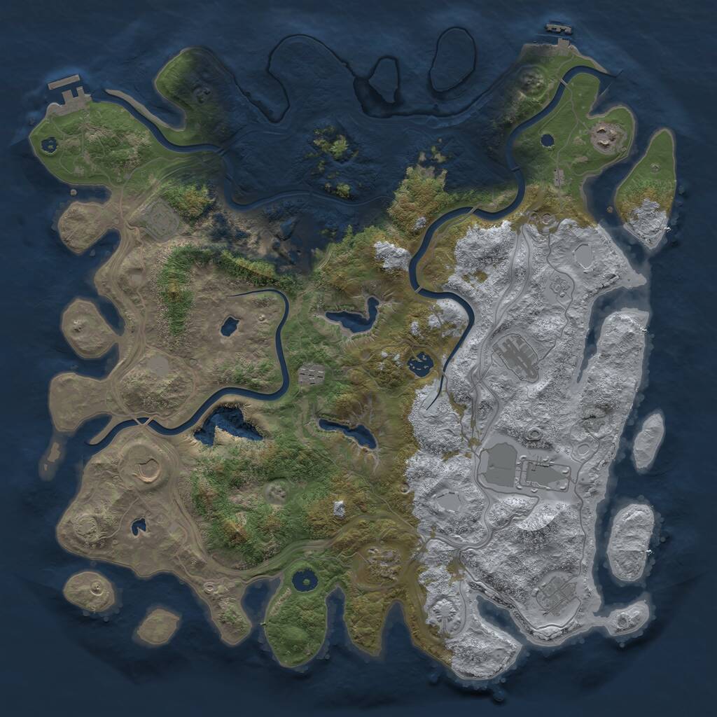 Rust Map: Procedural Map, Size: 4500, Seed: 6164207, 16 Monuments
